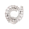 Brass Micro Pave Clear Cubic Zirconia Rings RJEW-U009-01P-1