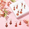 Valentine's Day Alloy Enamel Dangle Earrings with Brass Pins EJEW-JE05331-6