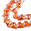 Electroplate Transparent Glass Beads Strands EGLA-N002-44-06-3