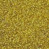 Yellow 11/0 Grade A Round Transparent Glass Seed Beads X-SEED-Q007-F35-2