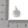 Rack Plating Brass Micro Pave CLear Cubic Zirconia Charms KK-E110-14P-F-3
