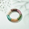 Acrylic Curved Tube Chunky Stretch Bracelet for Women BJEW-JB08285-3