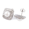 304 Stainless Steel Rhinestone Stud Earrings EJEW-A049-15P-2