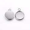 304 Stainless Steel Pendant Cabochon Settings STAS-I095-26P-B-1