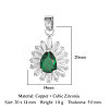 Brass Micro Pave Green Cubic Zirconia Pendants ZIRC-OY001-08P-2