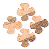 Transparent Resin & Walnut Wood Pendants RESI-S389-052B-B04-1