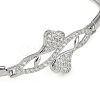 Rack Plating Brass Micro Pave Clear Cubic Zirconia Link Chain Bracelets BJEW-Z069-02P-02-2