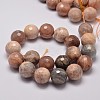 Faceted Round Natural Sunstone Beads Strands G-I176-10-20mm-2