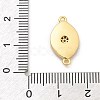 Brass Micro Pave Clear Cubic Zirconia Connector Charms KK-M303-04G-01-3