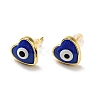 Heart with Evil Eye Enamel Stud Earrings EJEW-G282-06G-2