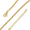 Rack Plating Brass Rope Chain Necklaces for Women NJEW-A035-02G-4