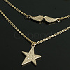 Wing & Star & Tree of Life Alloy Tiered Necklaces NJEW-N0052-006-2