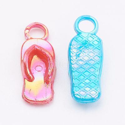 Opaque AB Color Acrylic Flip Flops Pendants SACR-R697-M11-1