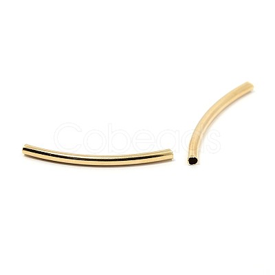 Brass Smooth Curved Tube Beads KK-O031-C-08-1