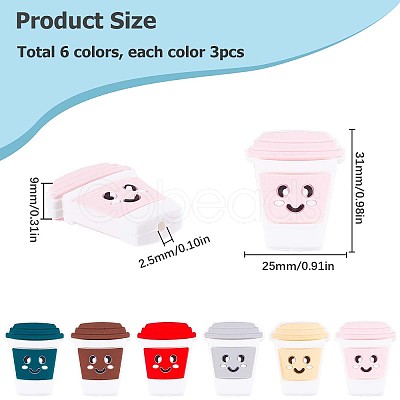 SUNNYCLUE 18Pcs 6 Colors Food Grade Eco-Friendly Silicone Beads FIND-SC0004-80-1