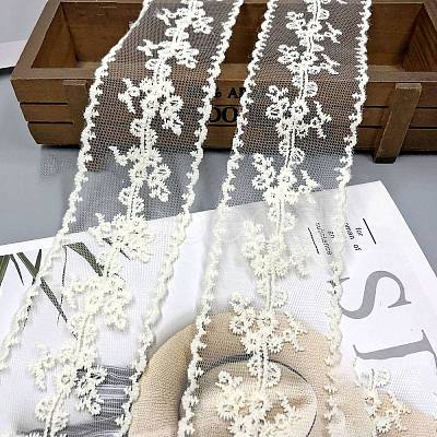 30 Yards Milk Fiber Embroidery Lace Trim PW-WG48207-05-1