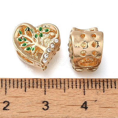 Rack Plating Alloy Enamel European Beads PALLOY-A009-22G-1