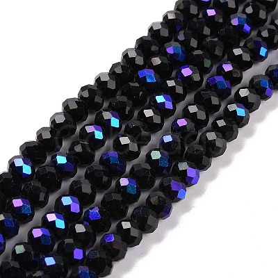 Electroplate Opaque Solid Color Glass Beads Strands EGLA-A034-P3mm-L01-1