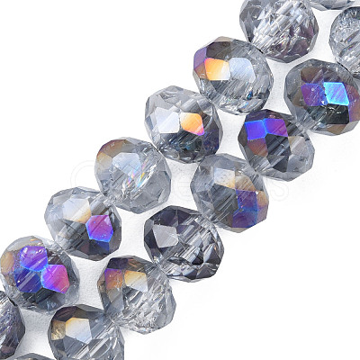 Transparent Crackle Electroplate Glass Beads Strands EGLA-T008-028-B04-1