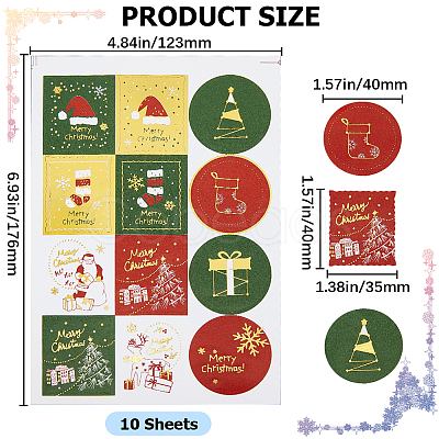 Christmas Theme Self-Adhesive Paper Gift Tag Stickers DIY-WH0308-333-1