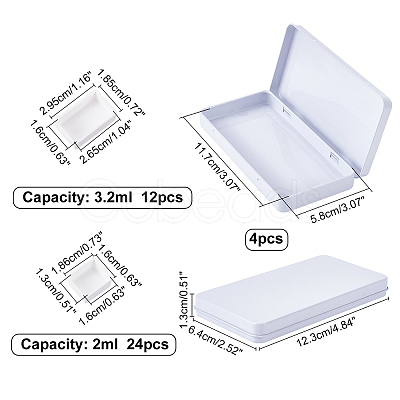 PandaHall Elite Plastic & Tin Box Empty Watercolor Paint Pans AJEW-PH0001-61-1