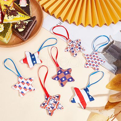 30Pcs 6 Style Independence Day Theme Star Cotton Ornaments DIY-WH0401-15-1