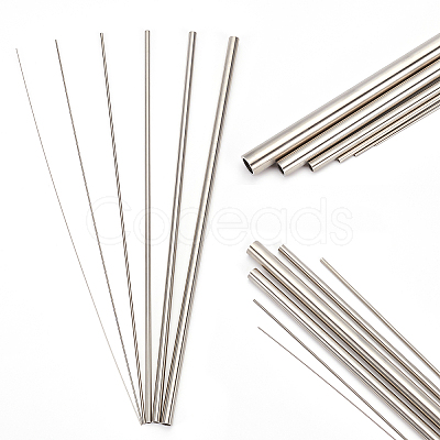 BENECREAT 6Pcs 6 Styles 304 Stainless Steel Tubes FIND-BC0002-34-1