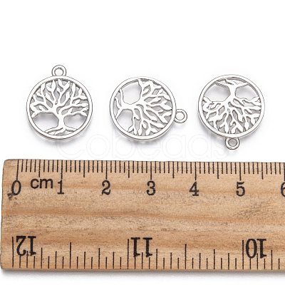 Eco-Friendly Rack Plating Brass Tree of Life Pendants KK-I606-42P-NR-1