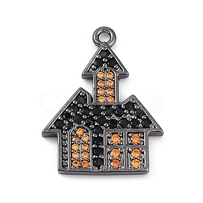 Rack Plating Brass Cubic Zirconia Pendants KK-D031-05-1