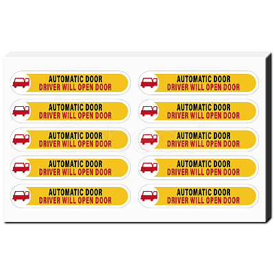 Mini PVC Coated Self Adhesive AUTOMATIC DOOR Warning Stickers STIC-WH0017-008-1