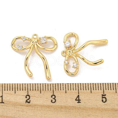 Brass Micro Pave Clear Cubic Zirconia Pendants KK-Z044-36G-1