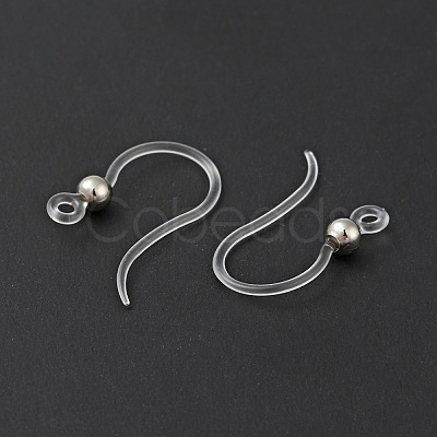 Transparent Resin Earring Hooks RESI-G050-01P-1