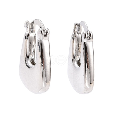 Brass Chunky Rectangle Hoop Earrings for Women EJEW-A072-18P-1