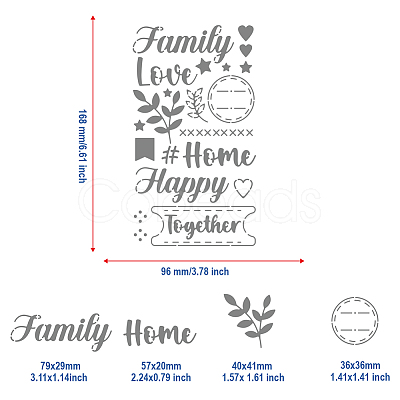 Family Theme Stainless Steel Cutting Dies Stencils DIY-WH0242-249-1