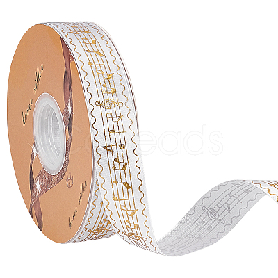 Single Face Hot Stamping Polyester Satin Ribbon SRIB-WH0001-02A-1