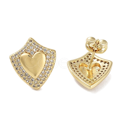 Brass Micro Pave Cubic Zirconia Stud Earrings for Women EJEW-E310-12G-01-1