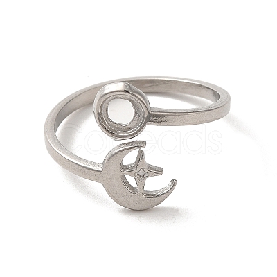 Non-Tarnish 304 Stainless Steel Cuff Ring RJEW-C068-13P-1