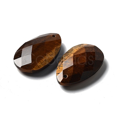 Natural Tiger Eye Pendants G-G069-04B-1