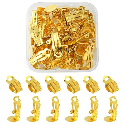 50Pcs Iron Clip-on Earring Settings IFIN-YW0001-99-1