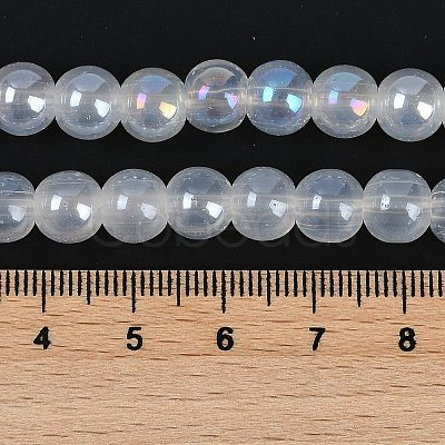 Baking Painted Electroplate Glass Beads Strands GLAA-G120-01B-1