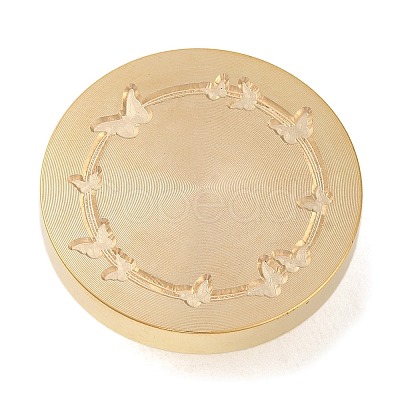 Golden Tone Round Brass Stamp Heads AJEW-H149-05G-01-1