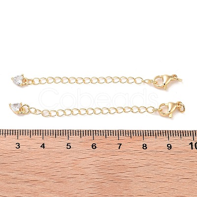 Brass with Cubic Zirconia Chain Extender KK-B102-44G-1