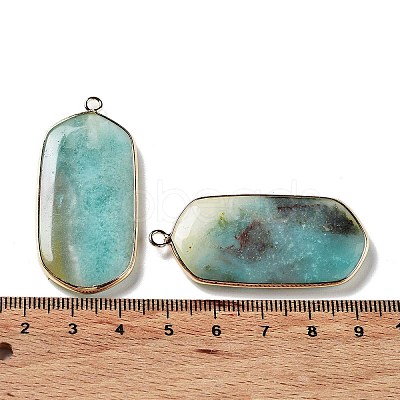 Natural Flower Amazonite Pendants G-G063-02C-1