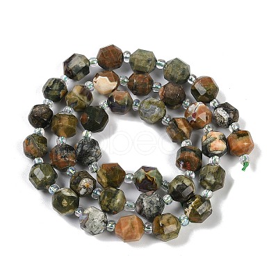 Natural Rhyolite Jasper Beads Strands G-O201B-122F-1