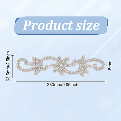 Flower Hotfix Rhinestone DIY-WH0504-33B-1