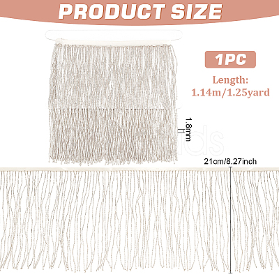 BENECREAT 1.25 Yards Seed Bead Fringe Trimming DIY-BC0012-58A-1