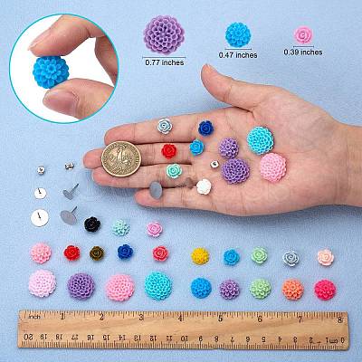 DIY 3D Flower Stud Earring Making Kit DIY-SZ0008-55-1