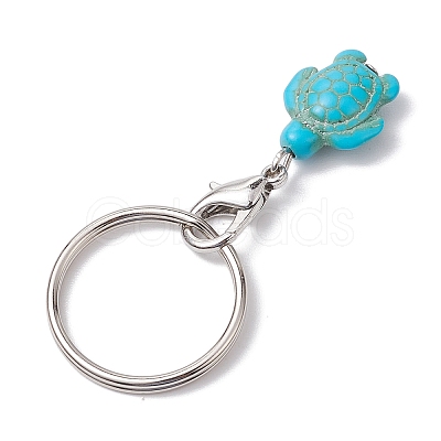 Turtle Dyed Synthetic Turquoise Keychain KEYC-JKC00962-01-1