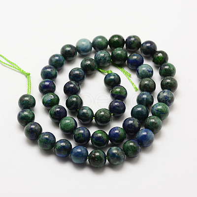 Natural Chrysocolla and Lapis Lazuli Beads Strands G-G735-07-8mm-1