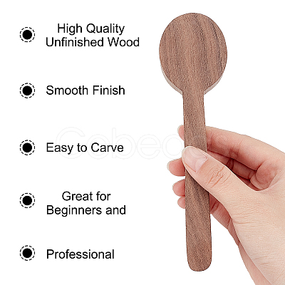 Gorgecraft 4Pcs 2 Style Walnutwood & Beechwood Spoon Mold DIY-GF0005-08-1